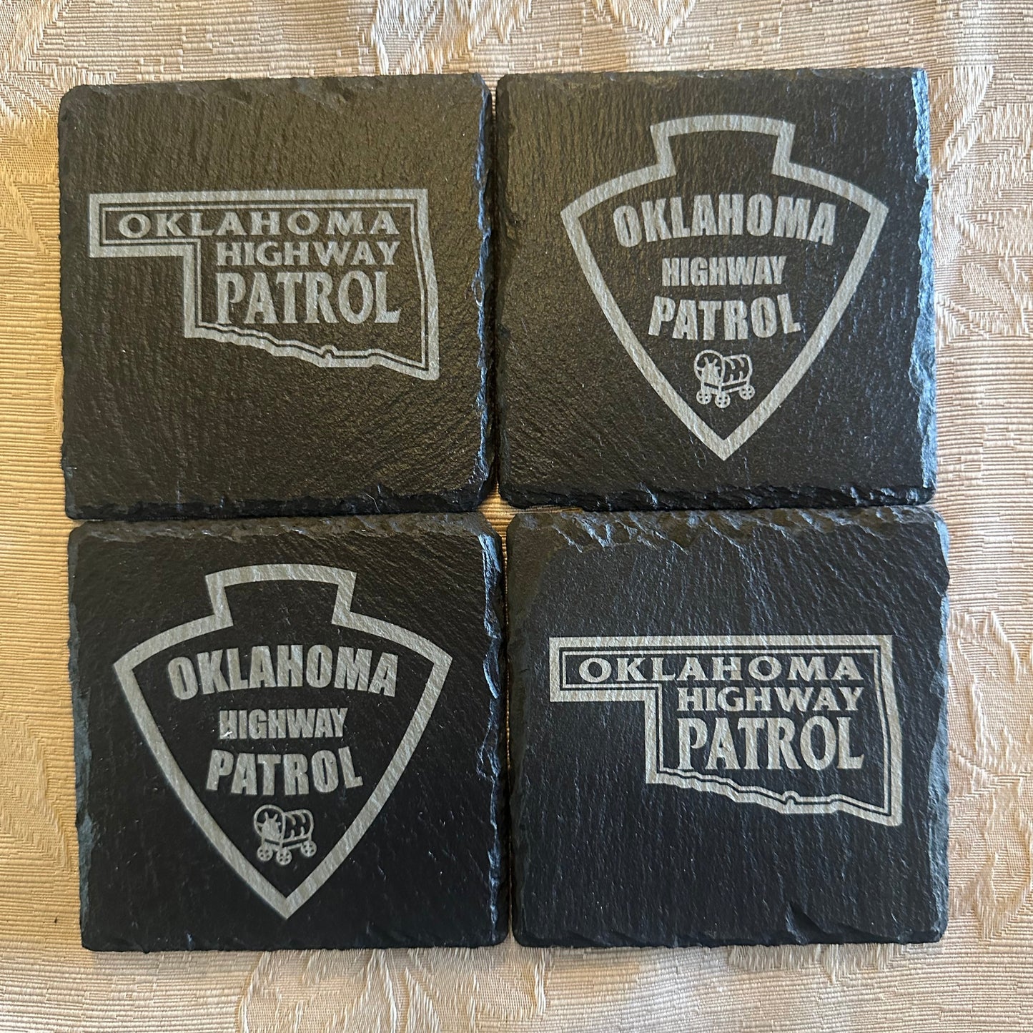 Oklahoma Highway Patrol Slate Coasters