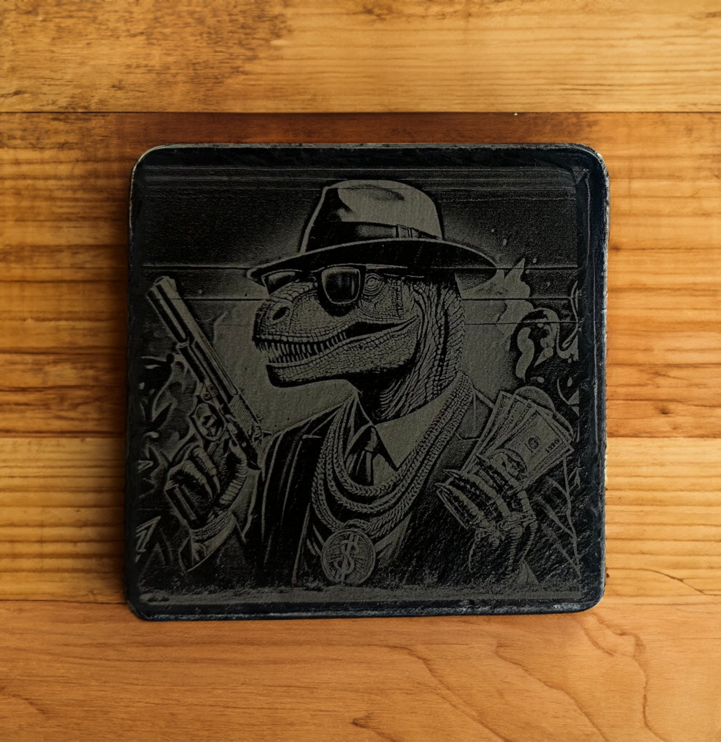 Gangster Raptors Slate Coasters